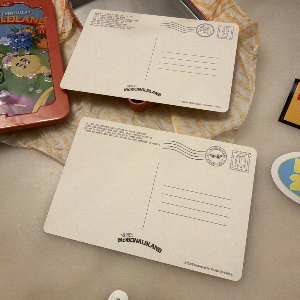 New McDonaldland Fry Friends Tin Collectible Passport Stickers Postcards 2025